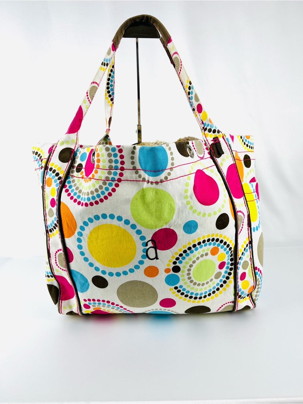 Thirty-One Tote-Ally Awesome “Circle Spirals" XL Tote Bag “a”